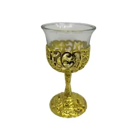 גביע קטן פלסטיק +כוסית זכוכית -זהב דגם 21286