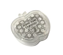 קופסה שקופה שנה טובה ומתוקה בצורת תפוח כ-6.5*8 ס"מ