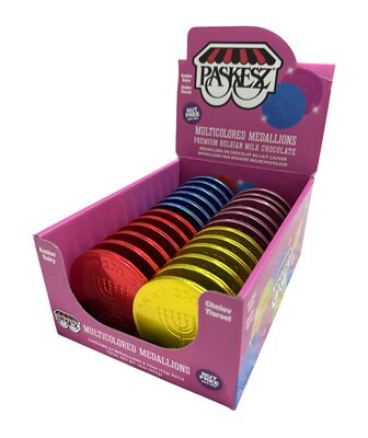 מטבע שוקולד ענק כ-7.5 ס"מ בצבעים- מחיר ליחידה, צבע אקראי