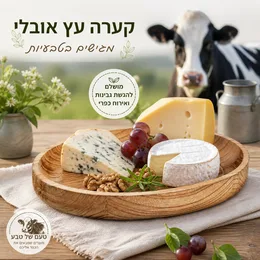 בוצ'ר הגשה עץ טבעי איכותי אובלי