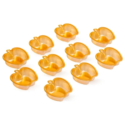 10 קערות פלסטיק בצורת תפוח זהב 8*8*3 ס"מ דגם 23716