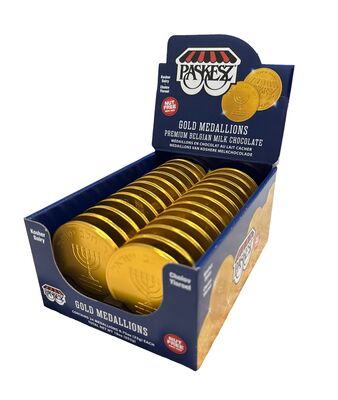 מטבע שוקולד ענק צבע זהב כ-7.5 ס"מ- מחיר ליחידה