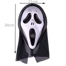 מסכה הצעקה פלסטיק+ כיסוי ראש דק- פורים