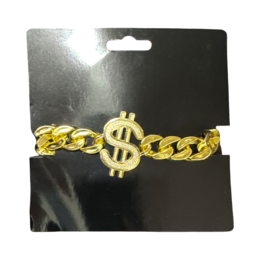 צמיד דולר צבע זהב - תחפושת ראפר- פורים