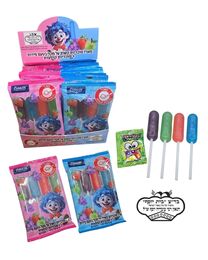 סוכריות קשות על מקל בטעם פירות עם סוכריות קופצות- מחיר ליחידה צבע אקראי