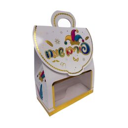 קופסא למשלוח מנות קלאפה פורים שמח 25*20*10 ס״מ דגם 24005