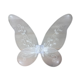 כנפיים לבנות מעוטרות לתחפושת פיה ועוד- פורים