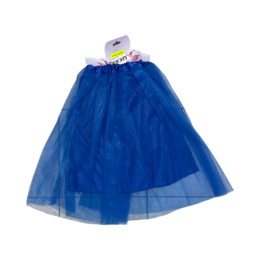 חצאית טוטו 70 ס"מ כחולה 2 שכבות עם בטנה ומותן 55- פורים