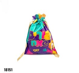 10 שקיות ניילון עם סרט סאטן מובנה פורים שמח כ-25*19 ס"מ