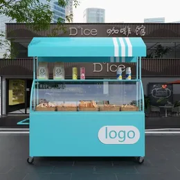 למכירה - דוכן יריד מפואר דגם אושרי עם ויטרינה זכוכית 1.80 טורכיז על גלגלים