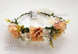 זר פרחים לראש וינטג' אפרסק