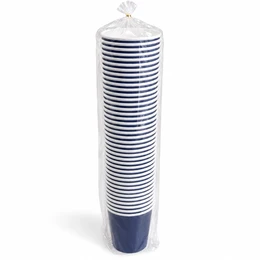 כוסות נייר שתייה חמה 8OZ צבע כחול כהה - 50 יח'
