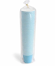 כוסות נייר שתייה חמה 8OZ צבע תכלת- 50 יח'