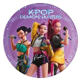 צלחת נייר קטנה קיי פופ 8 יח' K POP ציידות השדים