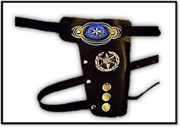 נרתיק בודד שחור לתחפושת שוטר - 2סמלים 2 רצועות מבוגרים- פורים