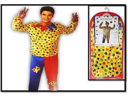 תחפושת ליצן מבוגרים מכנס וחולצה L/XL- פורים